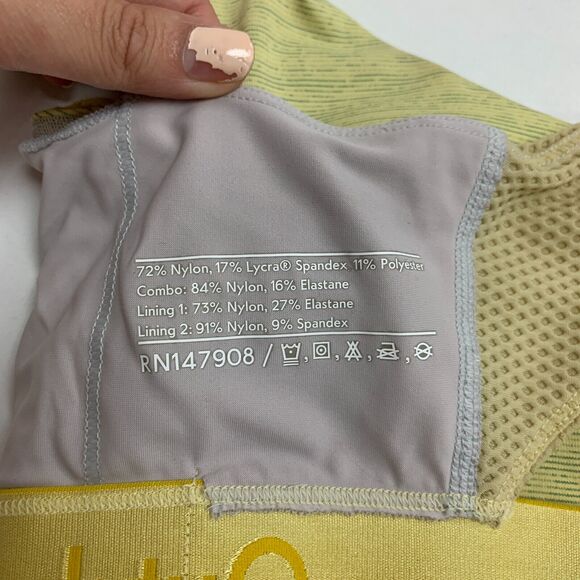 Outdoor Voices Doing Thing Bra Womens Small Heather Yellow Padded Mesh Racerback - Picture 11 of 14